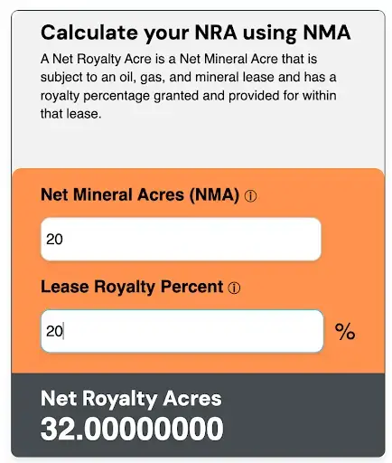 Calculate your NRA using NMA in selling your minerals.